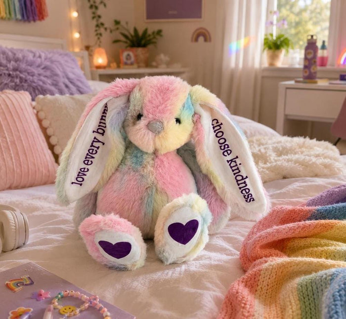 Comfort Gift for Tweens & Teens | Personalized Choose Kindness Stuffy | Love Every Bunny Plush | Encouragement Gift Salt and Sparkle