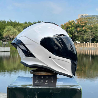 Mecha NBTK Motorcycle Helmet - Full-Cover Retro Design Bluetooth 3C DOT & Dual Visor