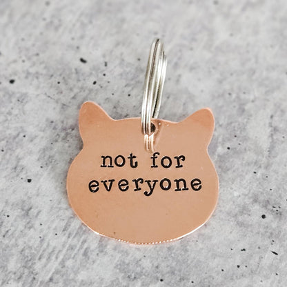 Not For Everyone Cat Keychain • Funny Cat Lady Copper Keychain • Sarcastic Gift for Pet Lovers Salt and Sparkle