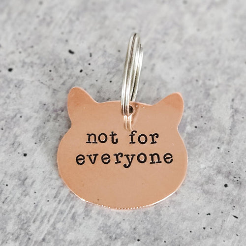 Not For Everyone Cat Keychain • Funny Cat Lady Copper Keychain • Sarcastic Gift for Pet Lovers Salt and Sparkle