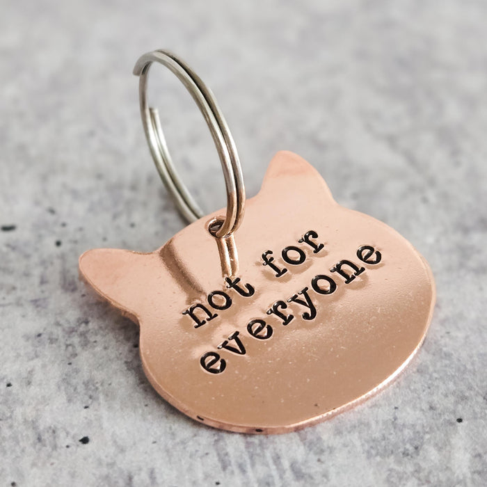 Not For Everyone Cat Keychain • Funny Cat Lady Copper Keychain • Sarcastic Gift for Pet Lovers Salt and Sparkle