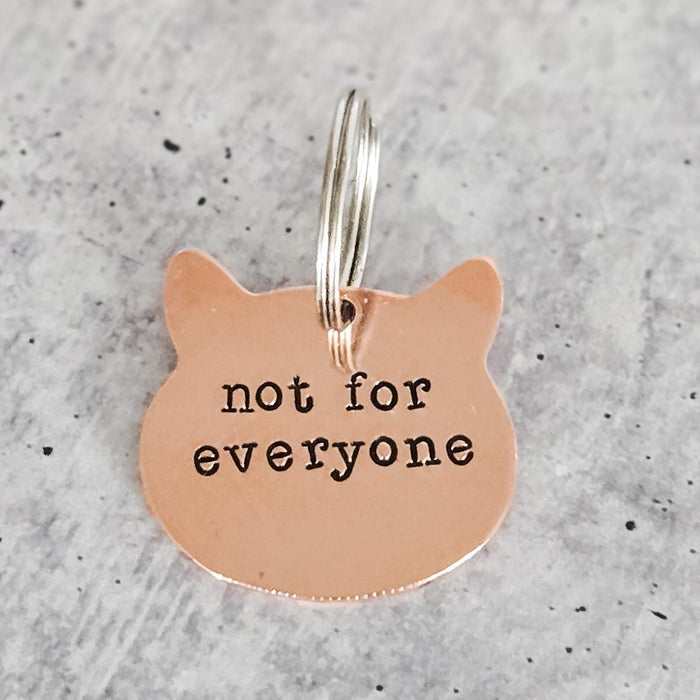 Not For Everyone Cat Keychain • Funny Cat Lady Copper Keychain • Sarcastic Gift for Pet Lovers Salt and Sparkle