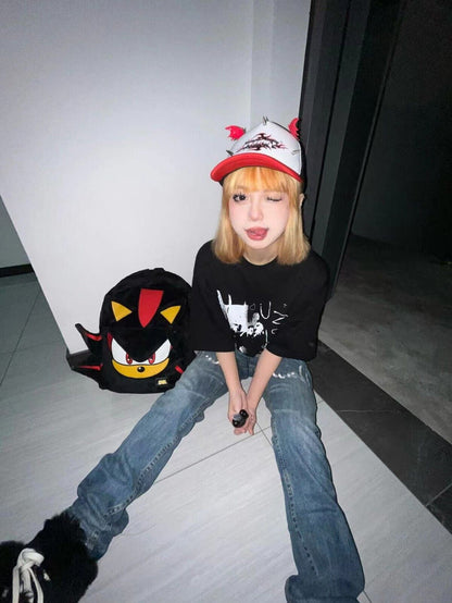 Online Love Master Original Sonic the Hedgehog Shadow Sonic Black Plush Backpack - Dark Sonic