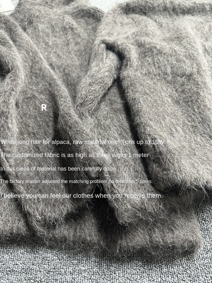 Our Legacy Grey Mohair Zip Cardigan – Wool Blend Relaxed Hooded Knit