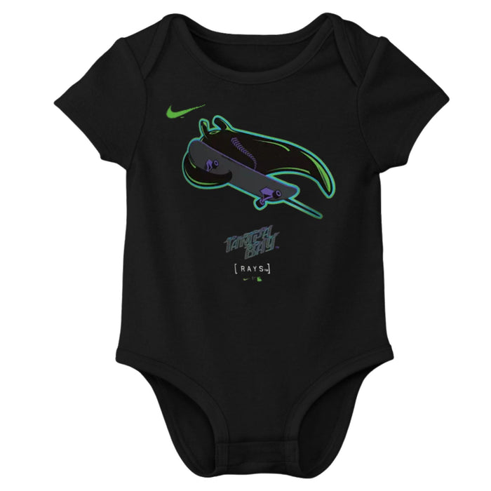 Rays Nike Black City Connect Skateray 3 Pack Onesie Set