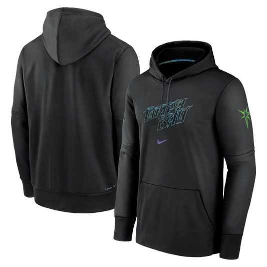 Rays Men's Nike Black City Connect Tampa Bay Authentic Collection Therma Hoodie - The Bay Republic | Team Store of the Tampa Bay Rays & Rowdies