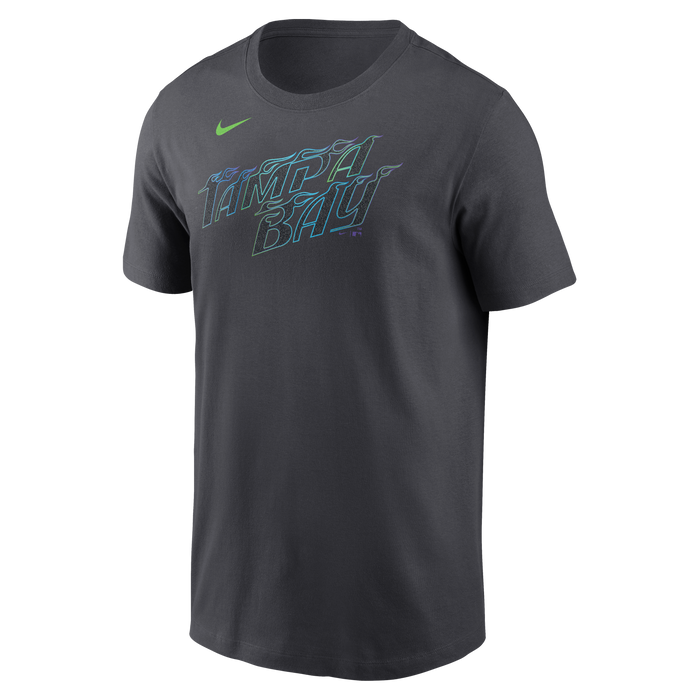 Rays Men's Nike Charcoal Gray City Connect Chandler Simpson Player Tee
