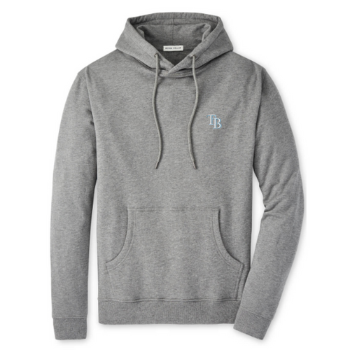 Rays Men's Gray Peter Millar Lava Wash TB Hoodie