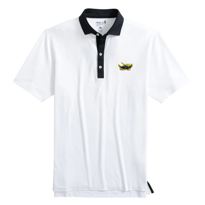Rays Men's Johnnie-O White Alt Logo Ramos Polo