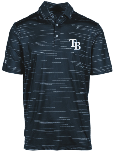 Rays Men's Levelwear Navy Transit TB Performance Polo