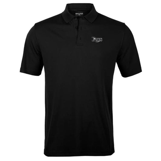 Rays Men's Levelwear Omaha All Black Wordmark Polo