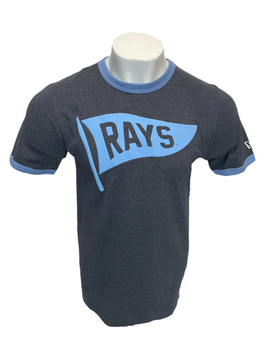 Rays Men's New Era Navy Pennant Ringer T-Shirt