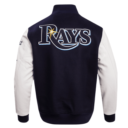 RAYS MEN'S NAVY RFC PROMAX WOOL VARSITY LETTERMAN JACKET - The Bay Republic | Team Store of the Tampa Bay Rays & Rowdies