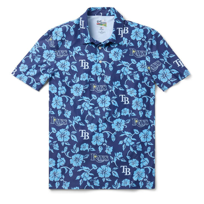 Rays Men's Reyn Spooner Navy Pua Performance Polo