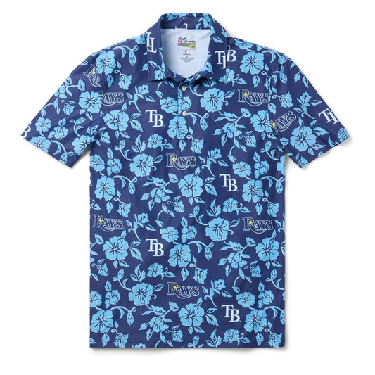 Rays Men's Reyn Spooner Navy Pua Performance Polo