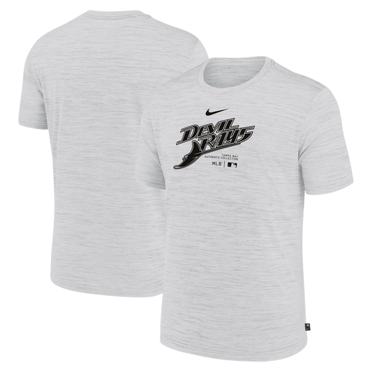Rays Men's Nike White Grey Devil Rays Authentic Collection Practice Dri Fit T-Shirt - The Bay Republic | Team Store of the Tampa Bay Rays & Rowdies