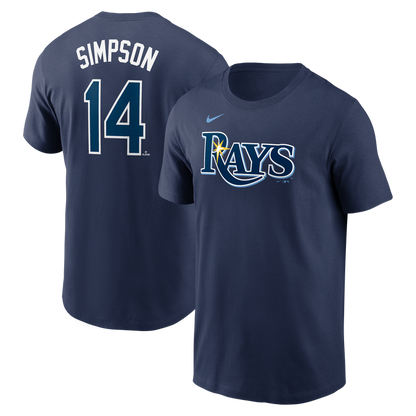 Rays Nike Navy Chandler Simpson Player Tee