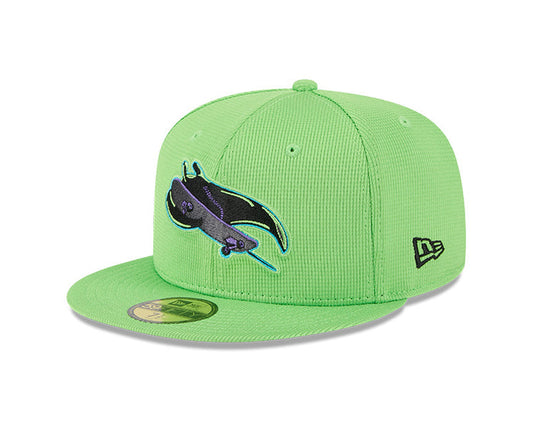 Rays New Era 2025 City Connect Neon Green Skateray Batting Practice 59Fifty Fitted Hat