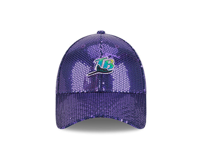 Rays New Era 9Forty Purple Sequin Sparkle Coop TB Adjustable Hat