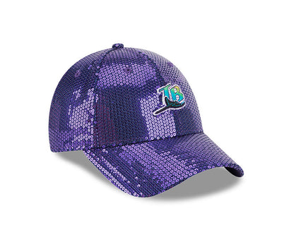Rays New Era 9Forty Purple Sequin Sparkle Coop TB Adjustable Hat