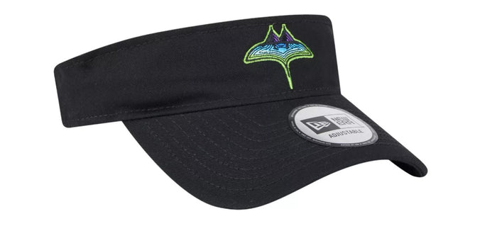 Rays New Era Black City Connect SKYRAY Visor Hat