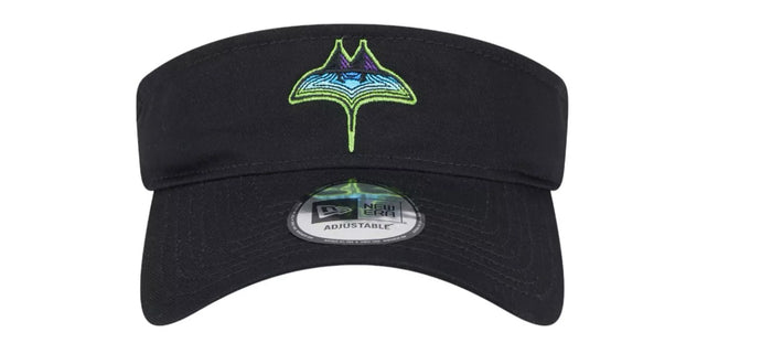 Rays New Era Black City Connect SKYRAY Visor Hat
