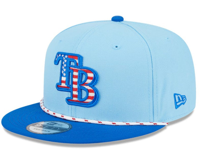 Rays New Era Light Blue 2025 July Fourth 9Fifty Snapback Hat