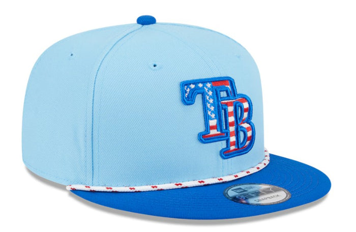 Rays New Era Light Blue 2025 July Fourth 9Fifty Snapback Hat
