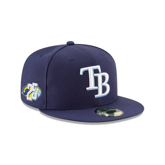 RAYS NAVY 25TH ANNIVERSARY TB 5950 NEW ERA FITTED CAP - The Bay Republic | Team Store of the Tampa Bay Rays & Rowdies