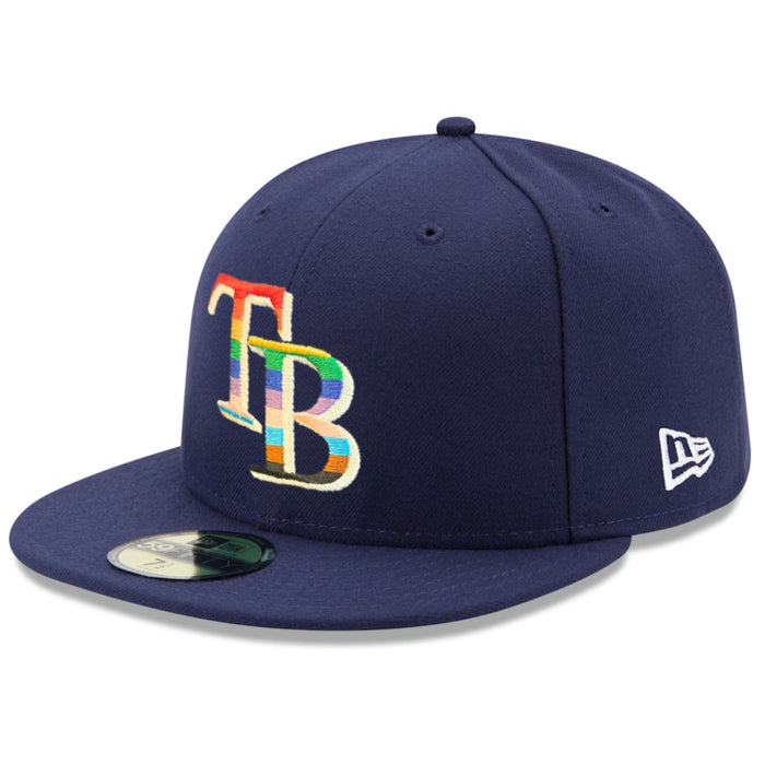 Rays New Era Navy Pride On-Field 59Fifty Fitted Hat