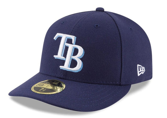 Rays New Era Navy TB On-Field Low Profile 59Fifty Fitted Hat