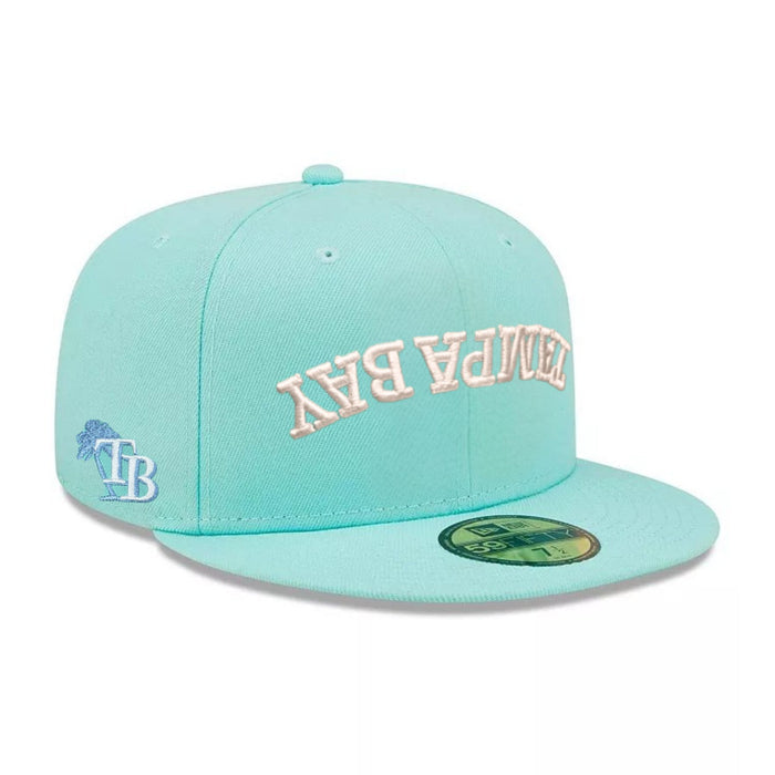 Rays New Era Seafoam Tampa Bay TB Palms Side Patch Upside Down 9Fifty Snapback