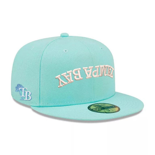 Rays New Era Seafoam Tampa Bay TB Palms Side Patch Upside Down 9Fifty Snapback