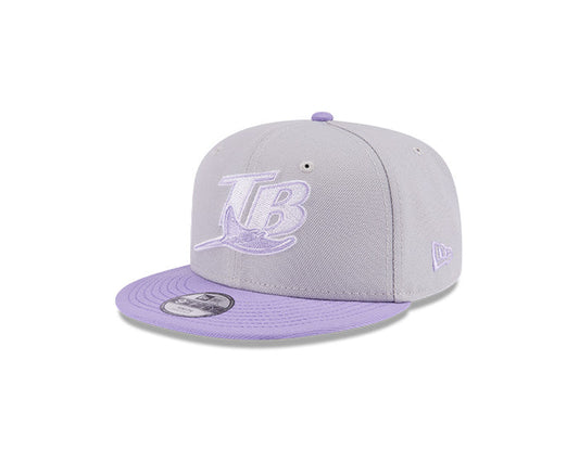 Rays New Era Youth Gray Purple Coop 9Fifty Snapback