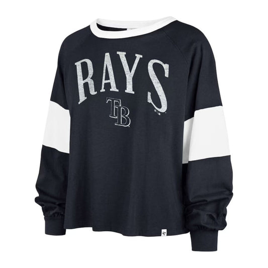 Rays Women's '47 Navy Blue Upside Rhea Long Sleeve T-Shirt