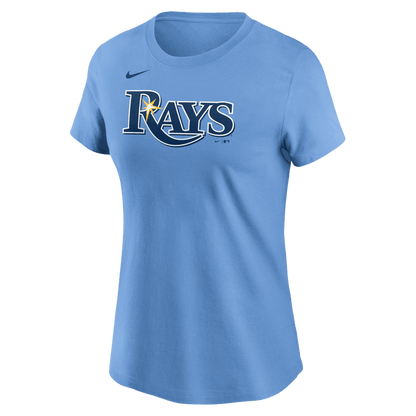 RAYS WOMEN'S LIGHT BLUE WORDMARK NIKE T-SHIRT - The Bay Republic | Team Store of the Tampa Bay Rays & Rowdies