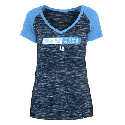 Rays Women's New Era Space Dye V Neck T-Shirt