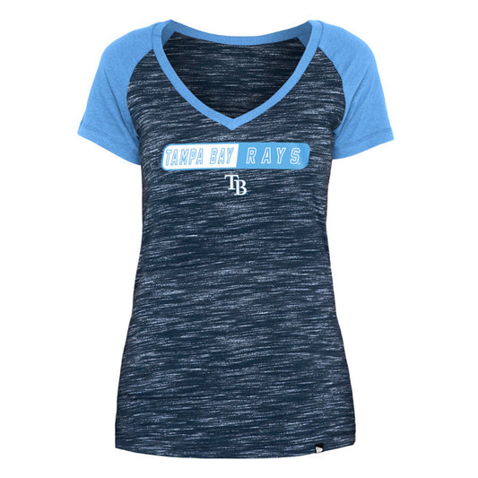 Rays Women's New Era Space Dye V Neck T-Shirt