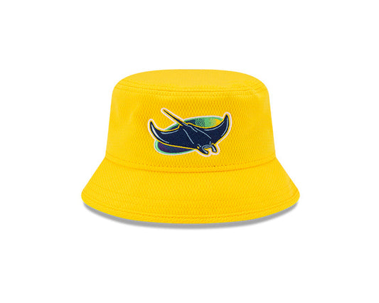 Rays Youth Kids New Era Yellow Alt Logo Bucket Hat