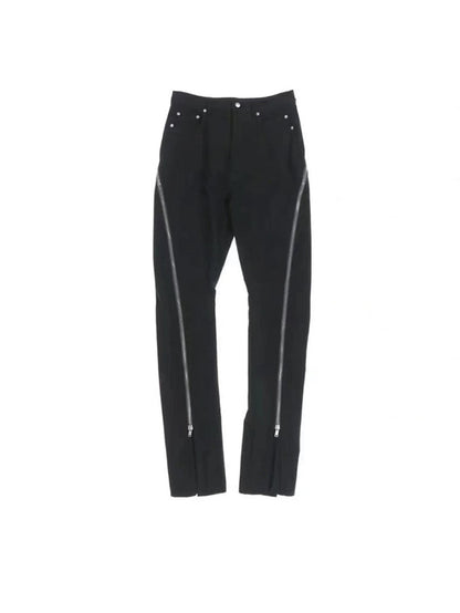 Rick Owen ACBT Dark Multi-Zip Wide-Leg Stacked Slimming Flared Denim Trousers