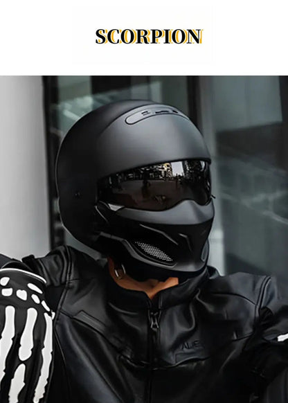 Shadow Scorpion Motorcycle Helmet - Full Face DOT Approved for Harley Cruiser Bike Class A 3C