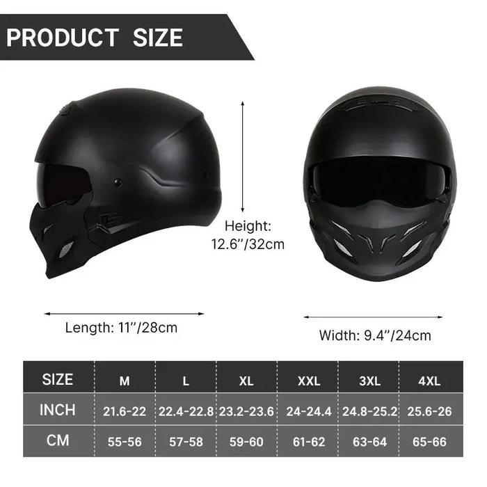 Shadow Scorpion Motorcycle Helmet - Full Face DOT Approved for Harley Cruiser Bike Class A 3C