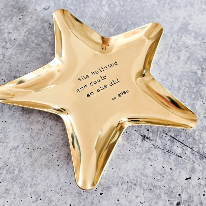 She Believed She Could So She Did 2026 Star Trinket Dish Salt and Sparkle