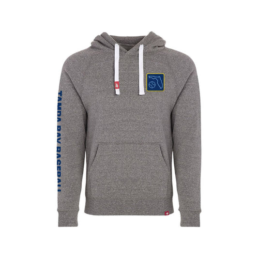 Sportiqe Men's Gray Tampa Bay Baseball Florida Patch Hoodie