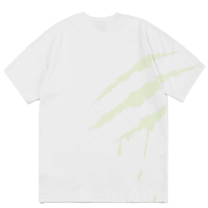SUAMOMENT BloodClaw Loose Fit Tee Claw Marks Foil Print Couples’ Casual