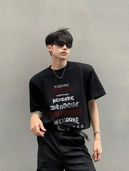 WE11DONE Streetwear Summer Loose Cotton Couple’s Short Half-Sleeve Tee