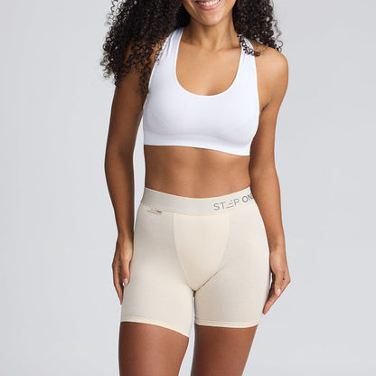Women's Body Shorts - Butter Scotch - Bamboo Underwear - Model:Yolanda