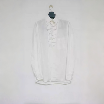 Yohji Medieval Court Shirt - Triple Collar Floral Print Cotton Blouse