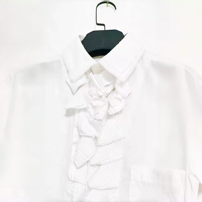 Yohji Medieval Court Shirt - Triple Collar Floral Print Cotton Blouse