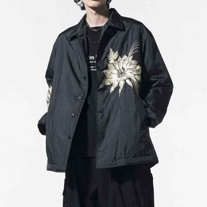 Yohji SYTE Nylon Lightweight Embroidered Floral Loose Jacket Coat - Size avaliable S~XL